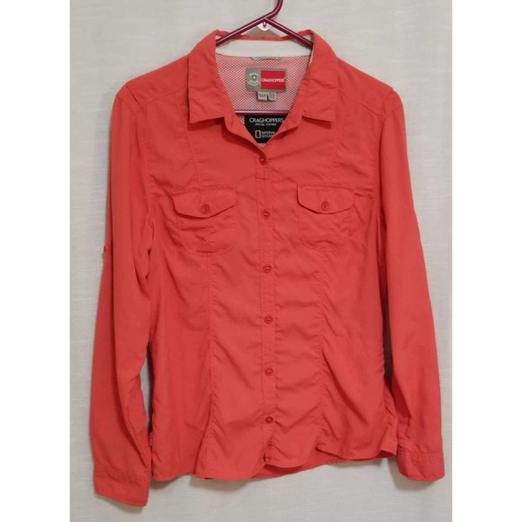 Craghoppers Tops - Craghoppers Insect Shield Womens Coral Button Down, Size 8
